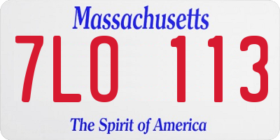 MA license plate 7LO113