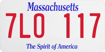 MA license plate 7LO117