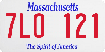 MA license plate 7LO121