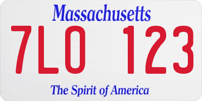 MA license plate 7LO123