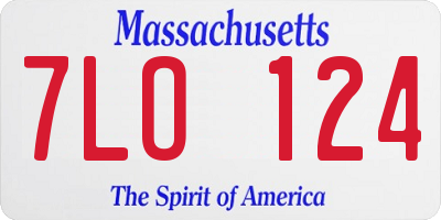 MA license plate 7LO124
