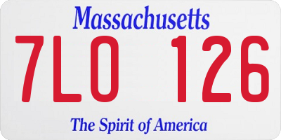 MA license plate 7LO126