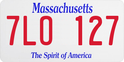 MA license plate 7LO127