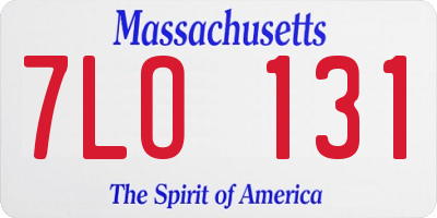 MA license plate 7LO131