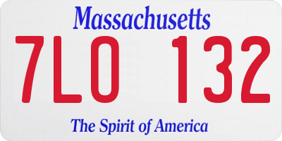 MA license plate 7LO132