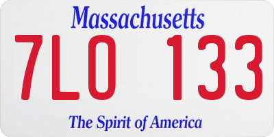 MA license plate 7LO133