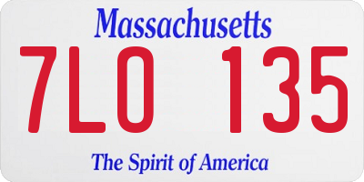 MA license plate 7LO135