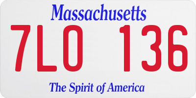 MA license plate 7LO136