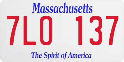 MA license plate 7LO137