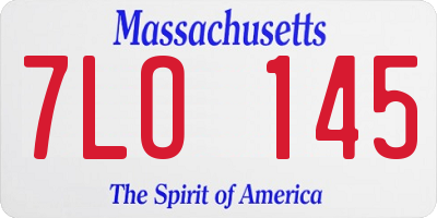 MA license plate 7LO145