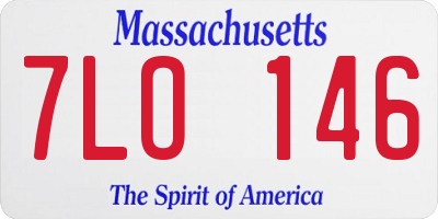 MA license plate 7LO146