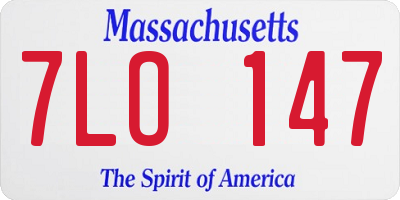 MA license plate 7LO147