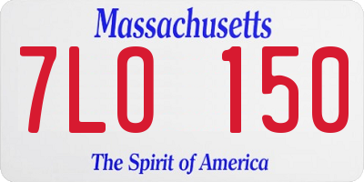 MA license plate 7LO150