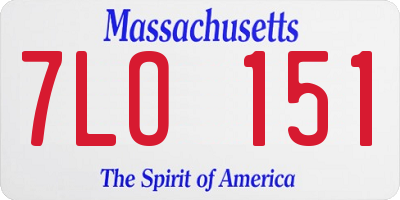 MA license plate 7LO151