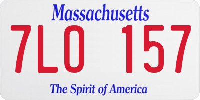 MA license plate 7LO157