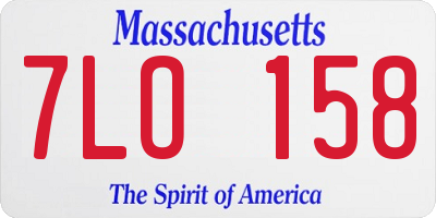 MA license plate 7LO158