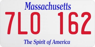 MA license plate 7LO162