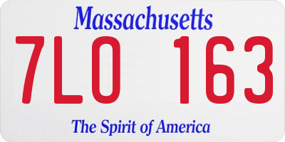 MA license plate 7LO163