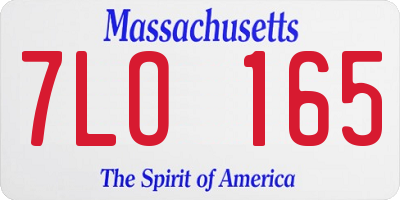 MA license plate 7LO165