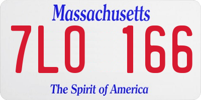 MA license plate 7LO166