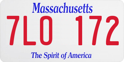 MA license plate 7LO172