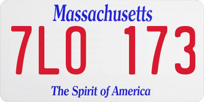 MA license plate 7LO173