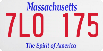 MA license plate 7LO175