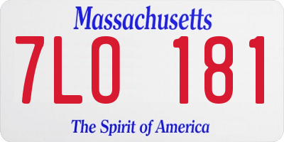 MA license plate 7LO181