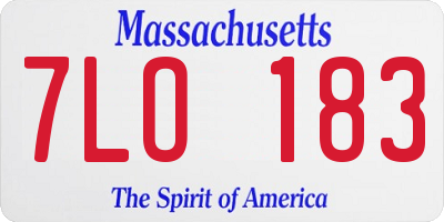 MA license plate 7LO183