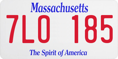 MA license plate 7LO185