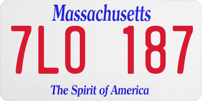 MA license plate 7LO187