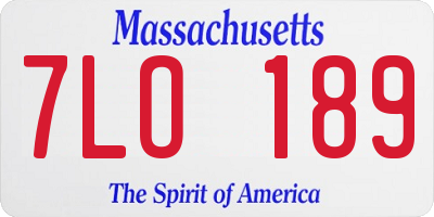 MA license plate 7LO189