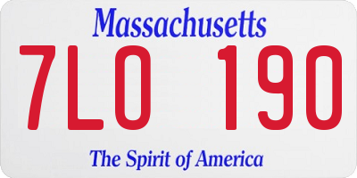 MA license plate 7LO190