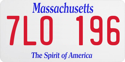 MA license plate 7LO196