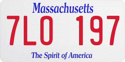 MA license plate 7LO197