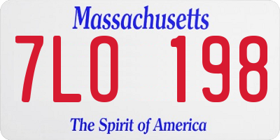 MA license plate 7LO198