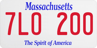 MA license plate 7LO200