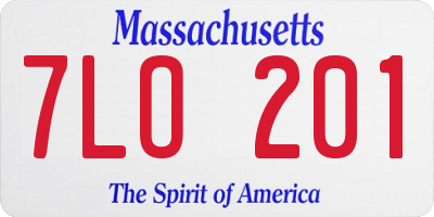 MA license plate 7LO201