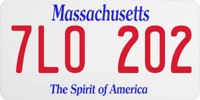 MA license plate 7LO202