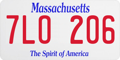 MA license plate 7LO206