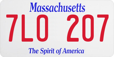 MA license plate 7LO207
