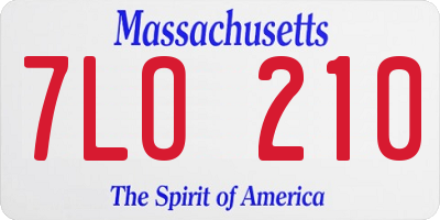 MA license plate 7LO210