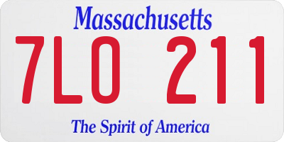 MA license plate 7LO211