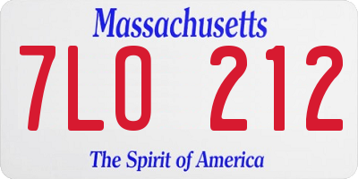 MA license plate 7LO212