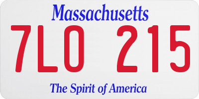 MA license plate 7LO215