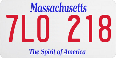 MA license plate 7LO218
