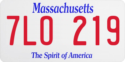 MA license plate 7LO219