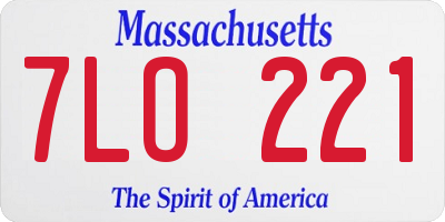 MA license plate 7LO221