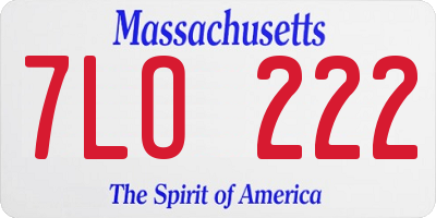 MA license plate 7LO222