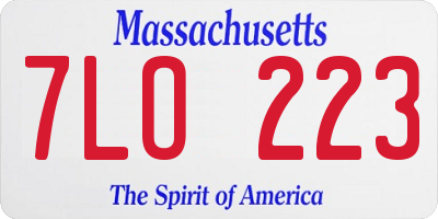 MA license plate 7LO223
